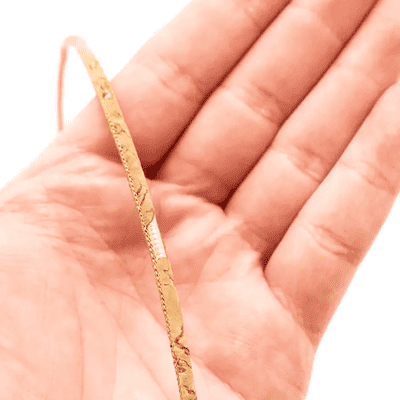 3mm natural and gold cork cord with hand