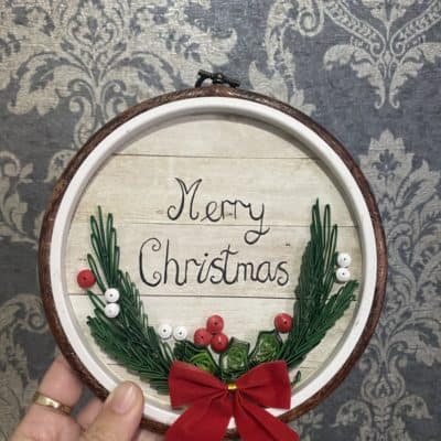 Merry Christmas Quilled Hoop