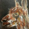 Brown alpaca ACEO painting