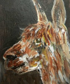 Brown alpaca ACEO painting