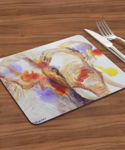African elephant hardboard placemat