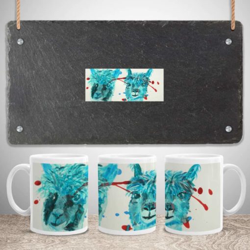Set of alpaca ceramic mugs