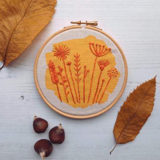 Autumnal meadow embroidery kit