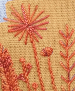 Autumn meadow embroidery kit detail
