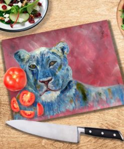 Lioness glass chopping board