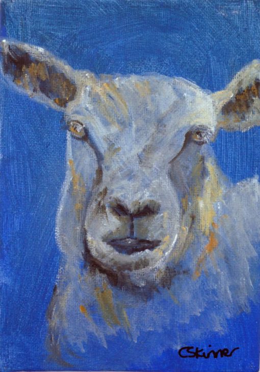 Blue Sheep Original Acrylic Painting