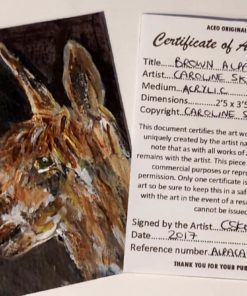 Alpaca ACEO Certificate of Authenticity