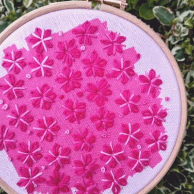 Cherry blossom embroidery kit