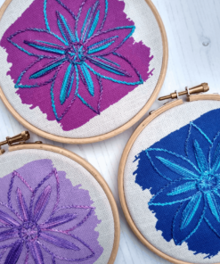 Clematis embroidery kits