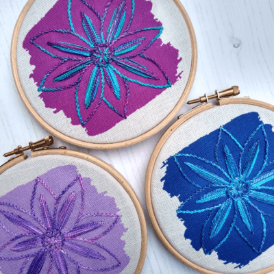 Clematis embroidery kits