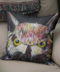 Owl Faux Suede Cushion