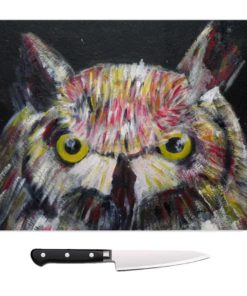 Owl glass chopping board