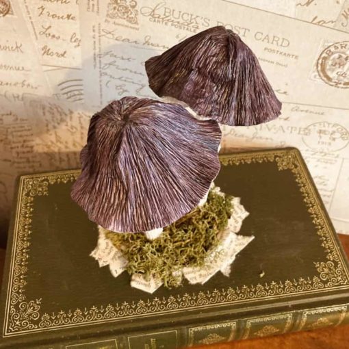 Crepe Paper Purple Mushrooms