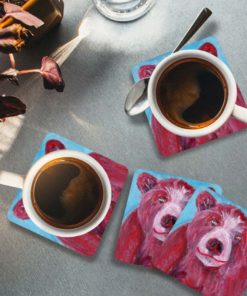 Red bear coasters