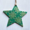 Floral Green Gold Star