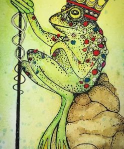 Frog on stones art