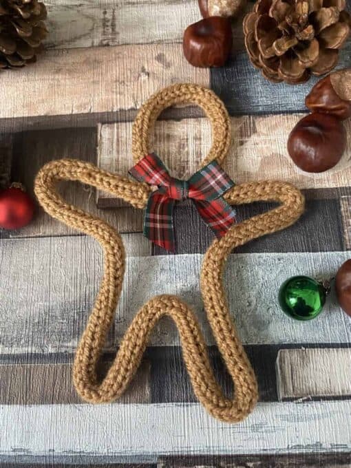 Knitted Gingerbread man decoration