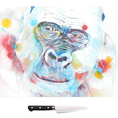 Glass Chopping board with gorilla image