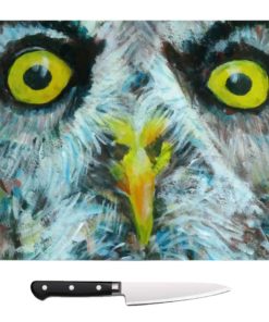Great Grey Owl Glass Chopping Board