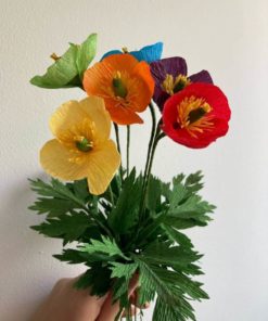 Handmade Multicoloured Poppies rotated