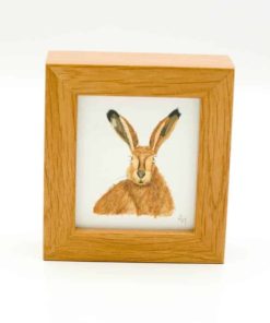 Hare miniature box framed art by Alan Taylor Art