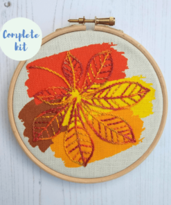 Horse chestnut leaf embroidery kit