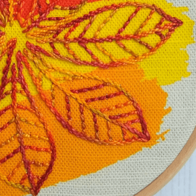 Horse chestnut embroidery kit close-up