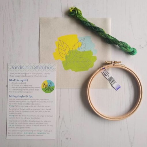 Leaves embroidery kit contents