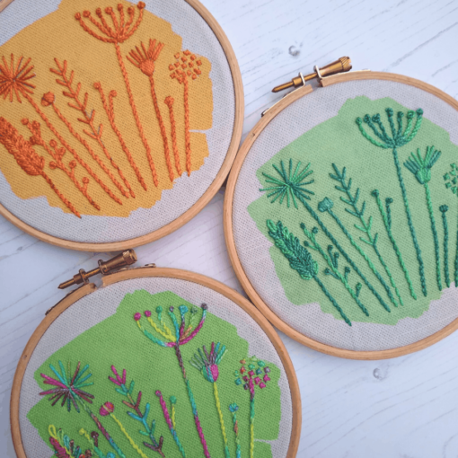 Meadow embroidery kit collection