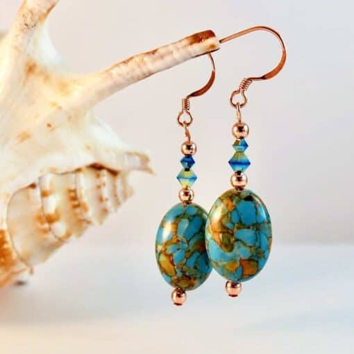 Mosaic Turquoise Magnesite Earrings