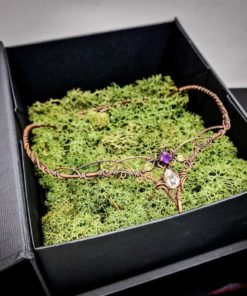 Open tiara gift box copper circlet