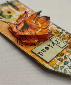 Orange flower gift tag