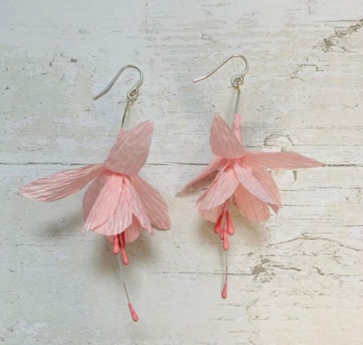Pair of pink fuchsia earrings