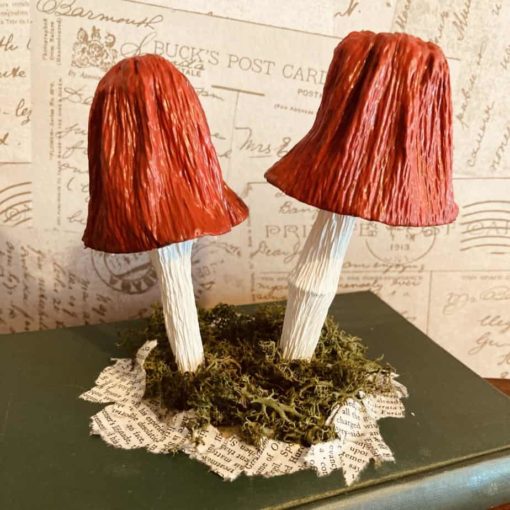 Paper mushrooms in William Morris book