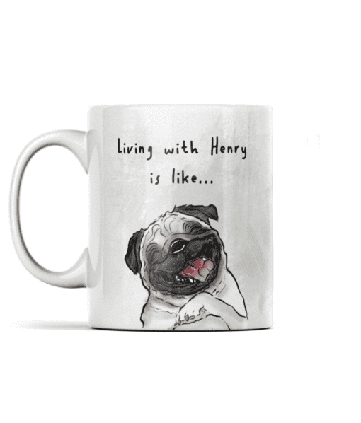 Personalised Happy Pug Mug