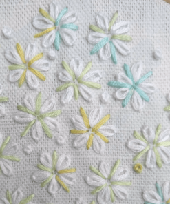 Plum blossom embroidery kit - close-up