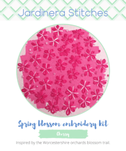 Cherry blossom embroidery kit packaging
