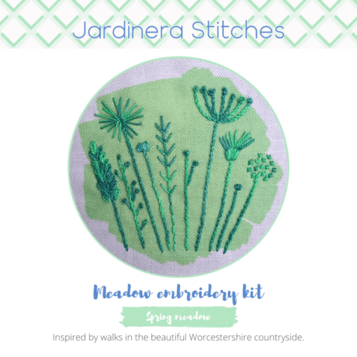 Spring meadow embroidery kit cover