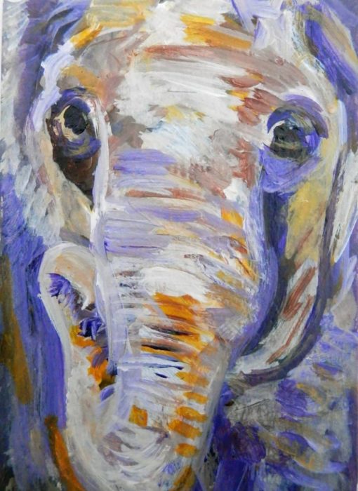Original ACEO Elephant Painting