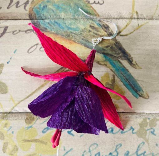 Purple and red fuchsia earrings