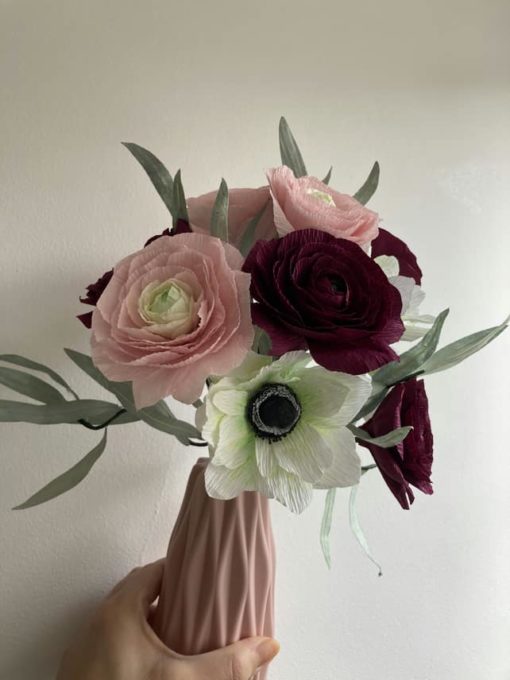 Ranunculus and anemone paper bouquet