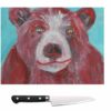 Red bear glass chopping board