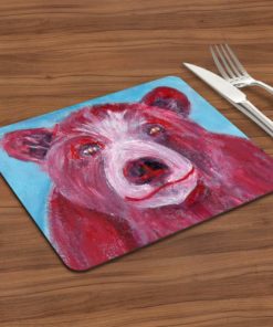 Red bear hardboard placemat