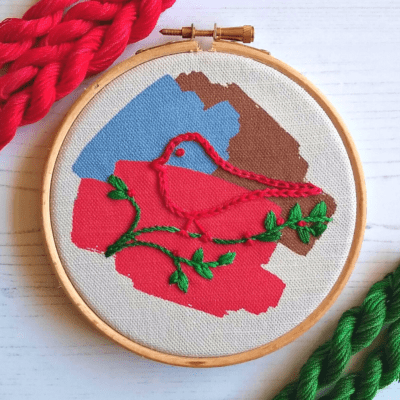 Robin embroidery kit