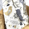 Scandi Bird/Flower Tote Bag