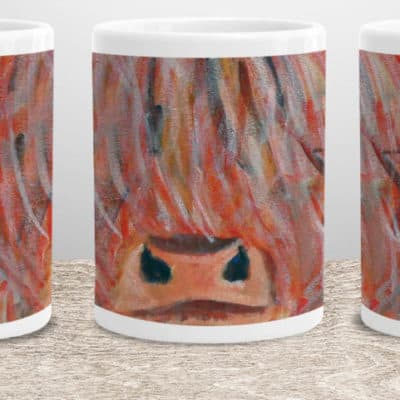 Set of Colourful Highland Cow Mugs