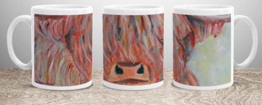 Set of Colourful Highland Cow Mugs