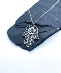 Silver Hamsa Hand Necklace