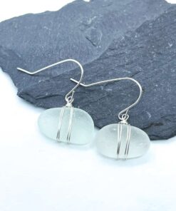 Silver Sea glass earrings