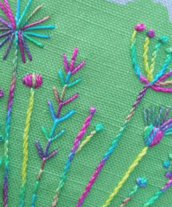 Detail of summer meadow embroidery kit